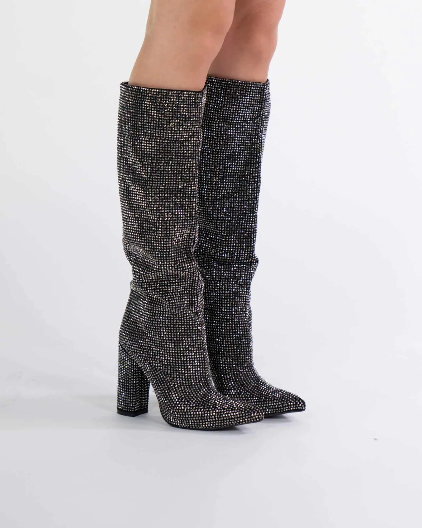 Stivali con strass - Nero