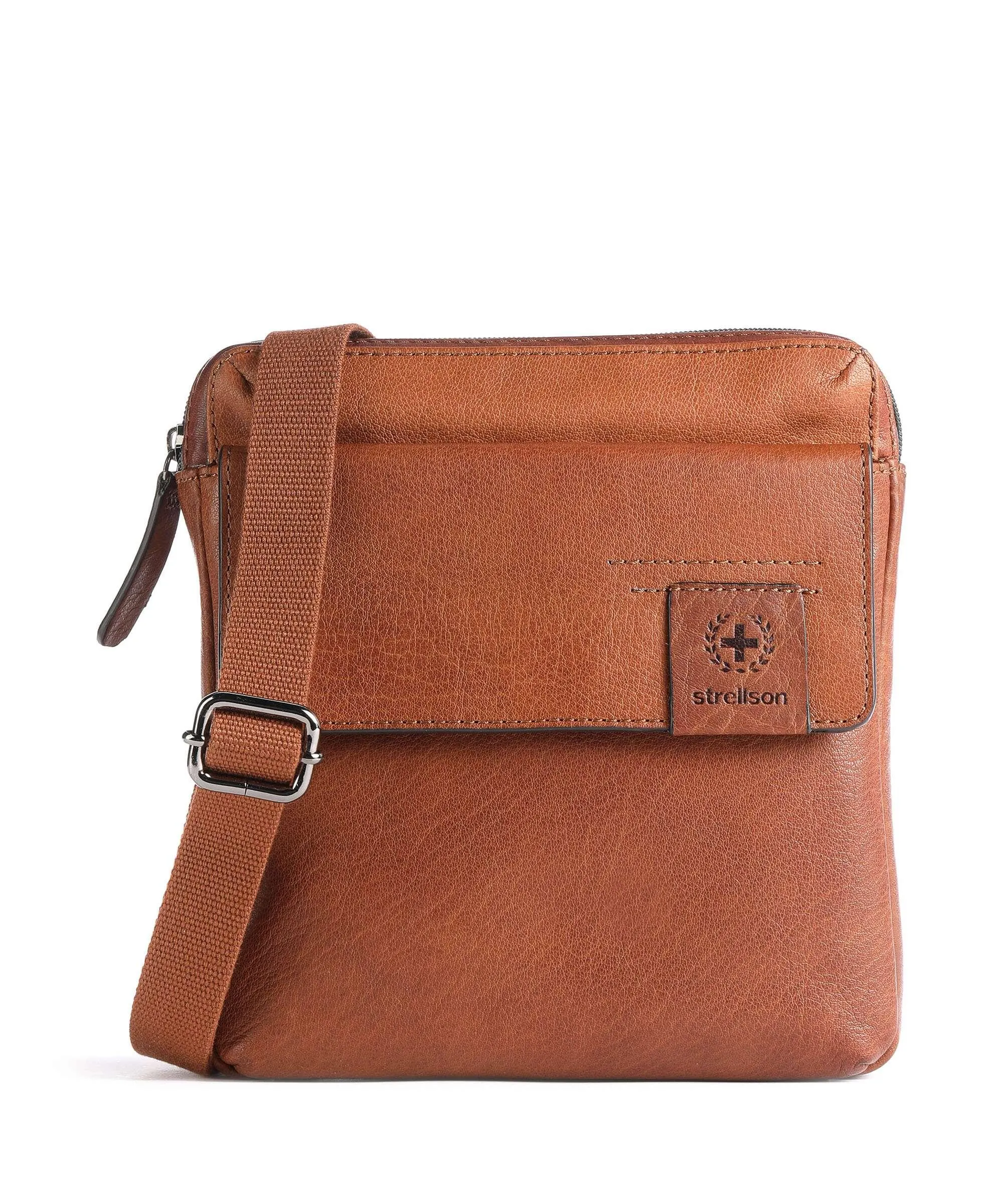  Strellson Hyde Park Borsa a tracolla pelle di vacchetta grana marrone  