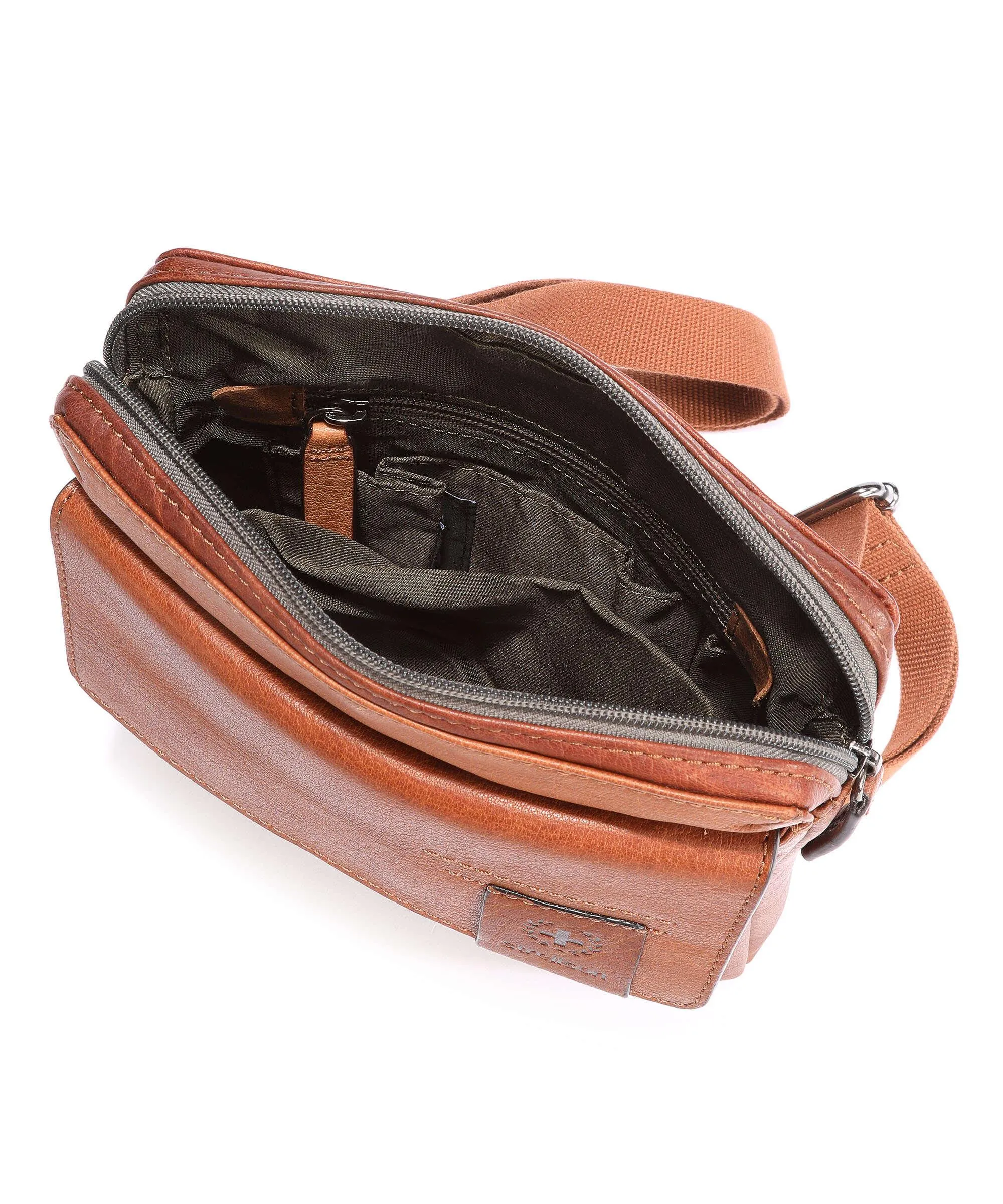 Strellson Hyde Park Borsa a tracolla pelle di vacchetta grana marrone  