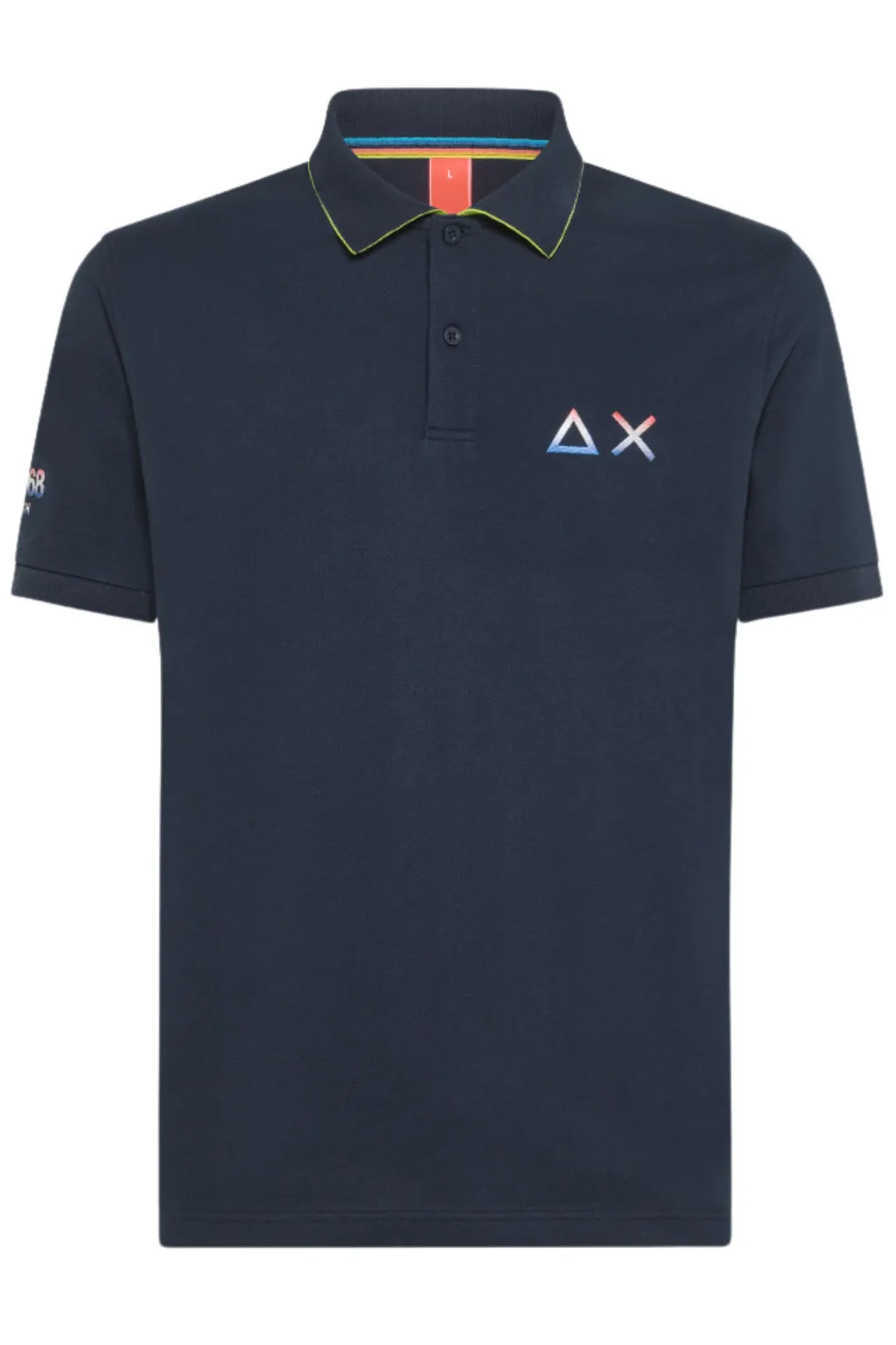 SUN 68 POLO FANCY ON CHEST BEACH S/S NAVY BLUE A34141