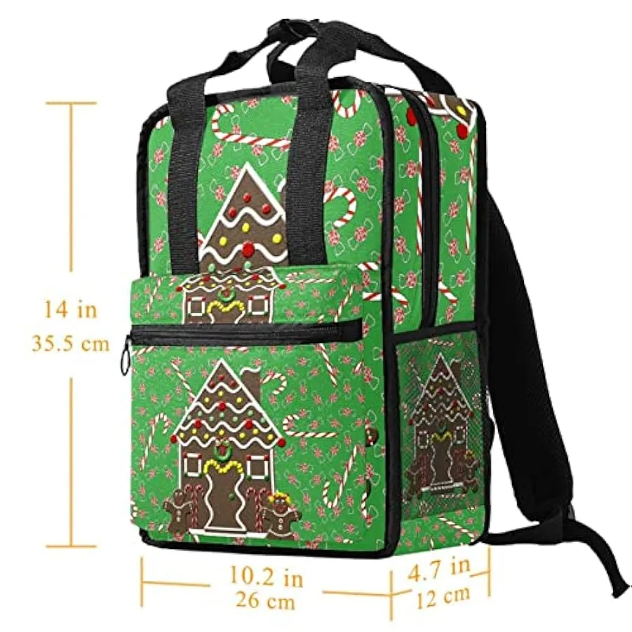 suojapuku Zaino casual per uomo e donna Zaino classico di base,simpatica casa dei biscotti di natale,Zaino universitario piccolo