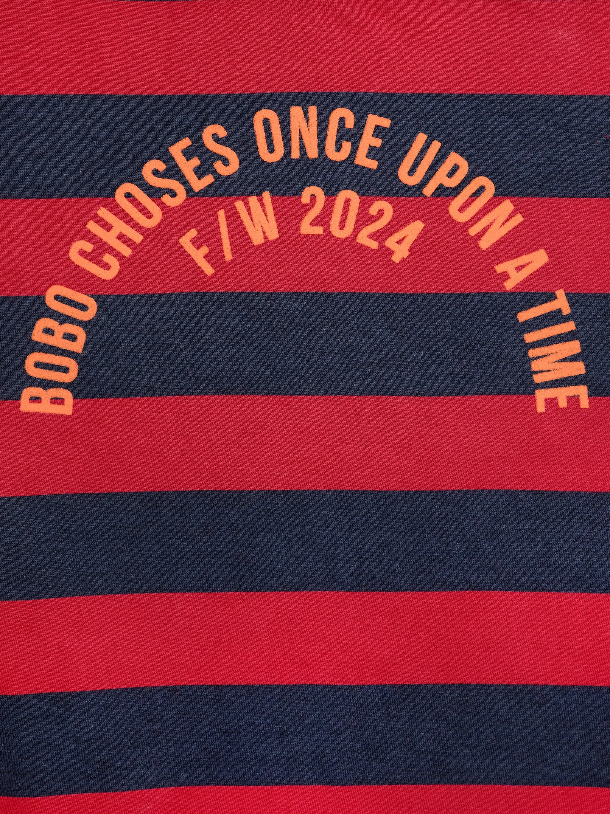 T-shirt a righe blu e rosse per bambini