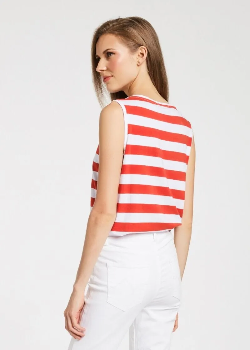 T-shirt senza maniche a righe