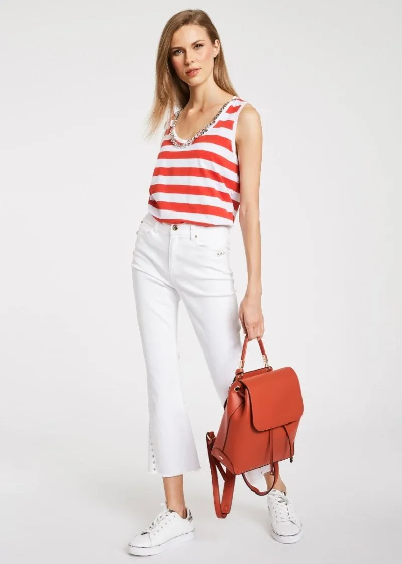 T-shirt senza maniche a righe