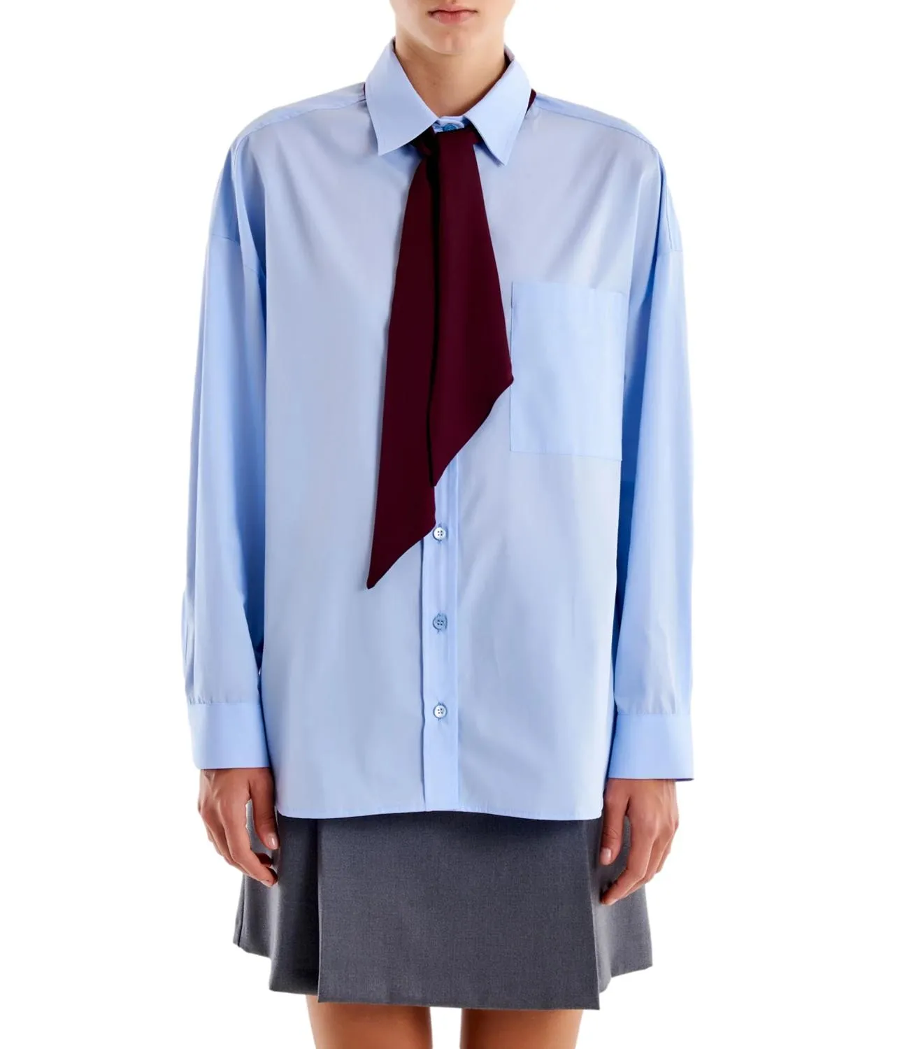 VICOLO Vicolo camicia celeste donna