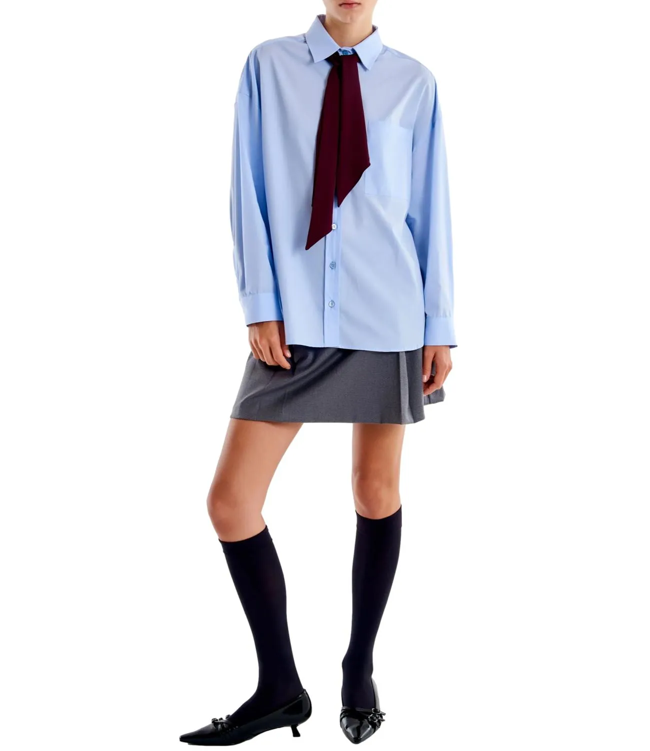 VICOLO Vicolo camicia celeste donna