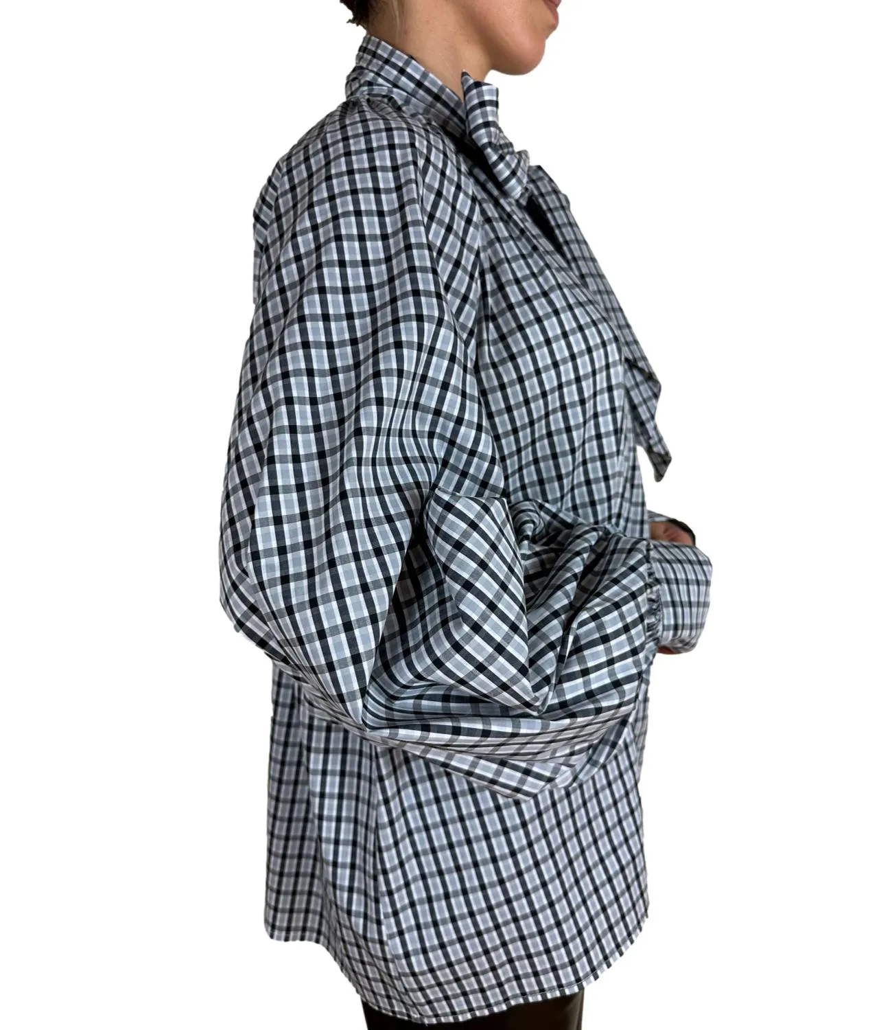 VICOLO Vicolo camicia quadri bianco/nero donna