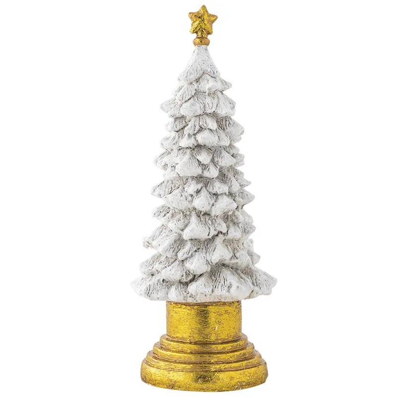 Villa Altachiara Albero grande bianco oro con glitter Magia del Natale 11x11x30