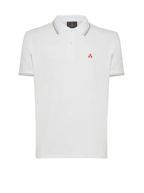 White short-sleeved polo shirt