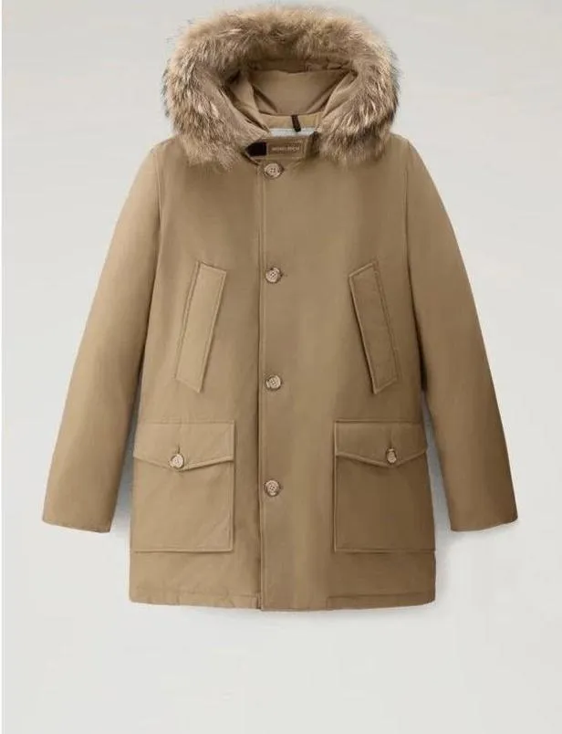 Woolrich Parka Arctic Uomo Cotone Beige/Elmwood Brown