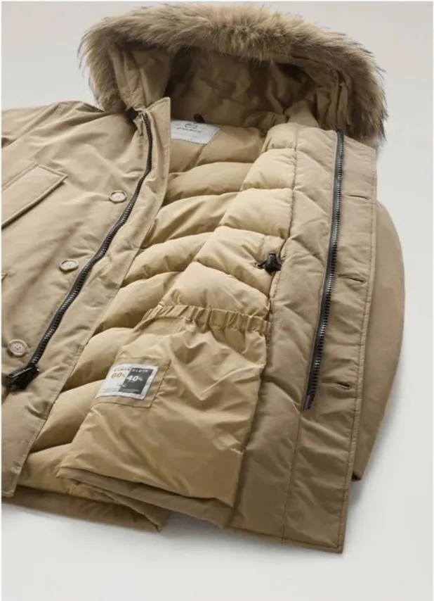 Woolrich Parka Arctic Uomo Cotone Beige/Elmwood Brown