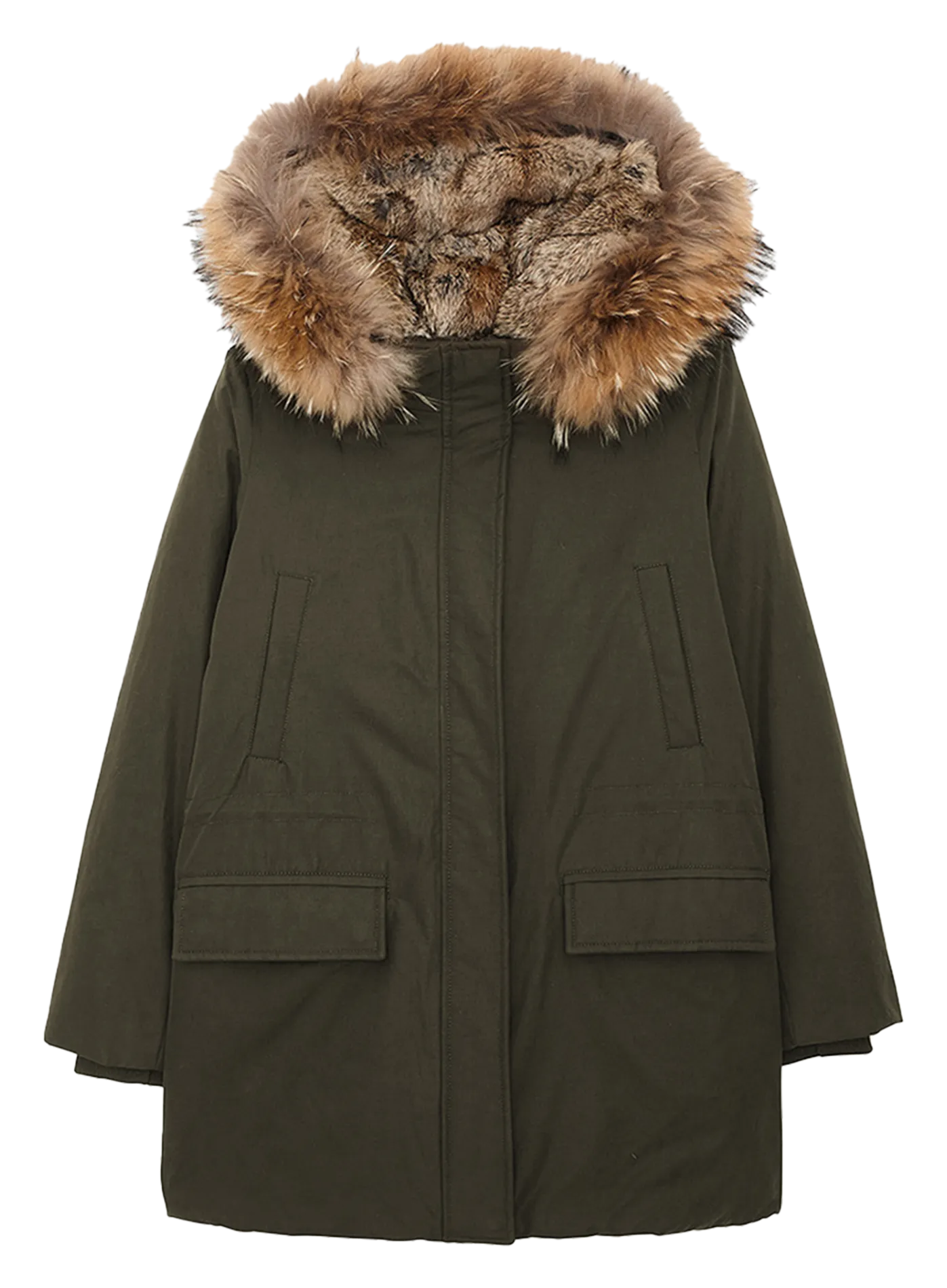  ZAPA   PARSON - Parka a collo alto in misto cotone | Kaki