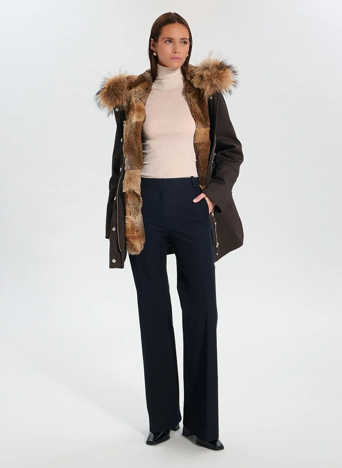  ZAPA   PIRIA - Parka a collo alto in cotone | Kaki