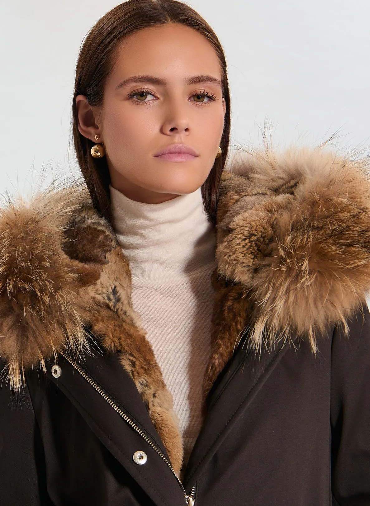  ZAPA   PIRIA - Parka a collo alto in cotone | Kaki